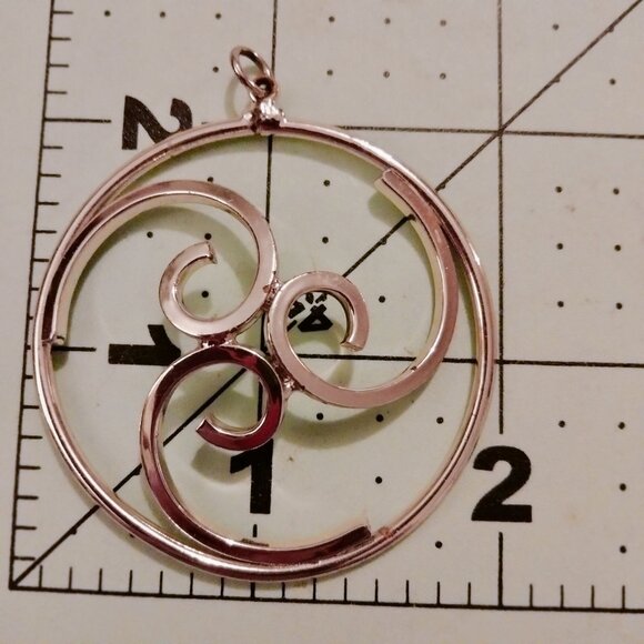 Celtic Spiral Pendant Trinity Charm Open Circle Swirl  Jewelry Making Supply - Picture 4 of 4